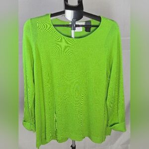 Gretchen Scott Viscose Kelly Green Elevated Basic Sweater, XL